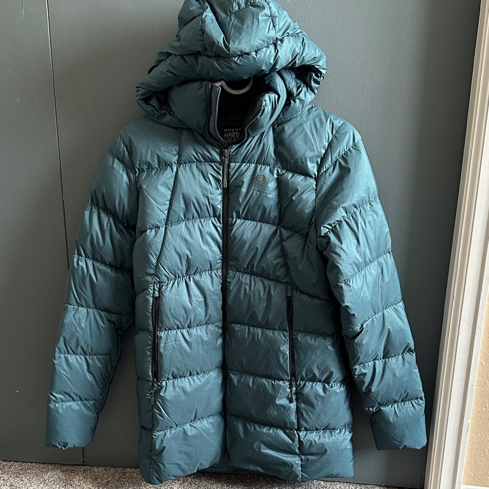 Mountain Hardwear Blue Hooded Puffer Jacket
